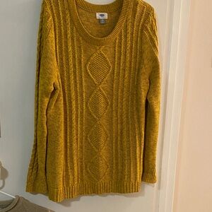 Old Navy Mustard Cable Knit Sweater